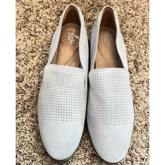 Rockport Women's Suede Feel Slip On Loafer Sz 10W Light Blue Trutech Technology - Picture 2 of 9